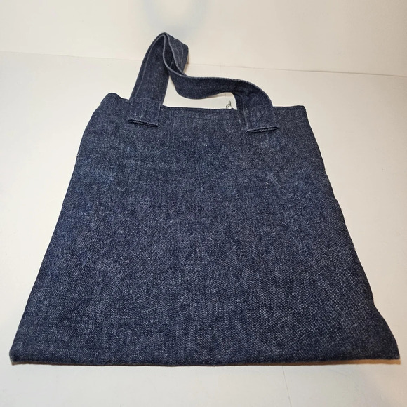 Denim Hand Made Tote Bag Purse With Red Cloud Corn Patch Sewd On (14"×16.5") see - Picture 4 of 8